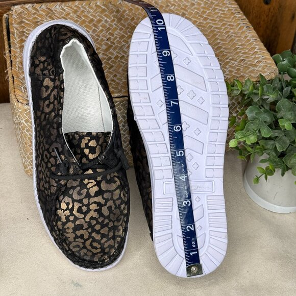 NEW Metallic Gold & Black Leopard Slip-On Shoes – EU 40 (Women’s 9) - Picture 8 of 8